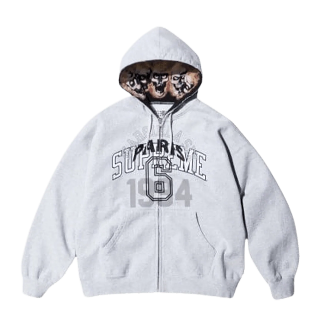 Supreme x MM6 Maison Margiela Zip Up Hoodie 'Light Grey'