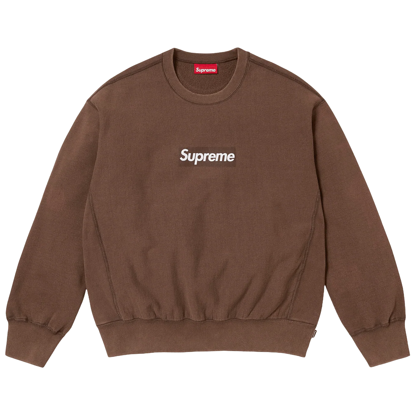 Supreme Washed Box Logo Crewneck 'Brown' (SS25)